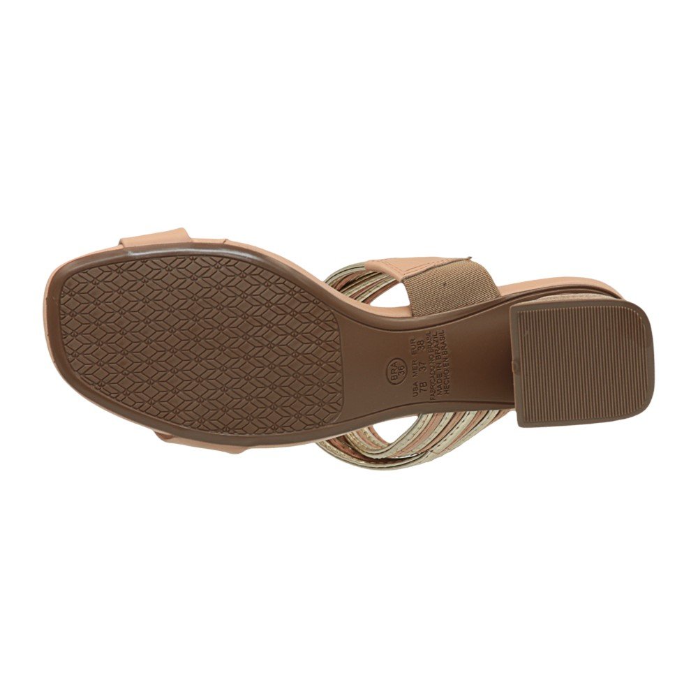 Tamanco Mariotta Salto Bloco Médio Feminino 2022102-01 Nude 6