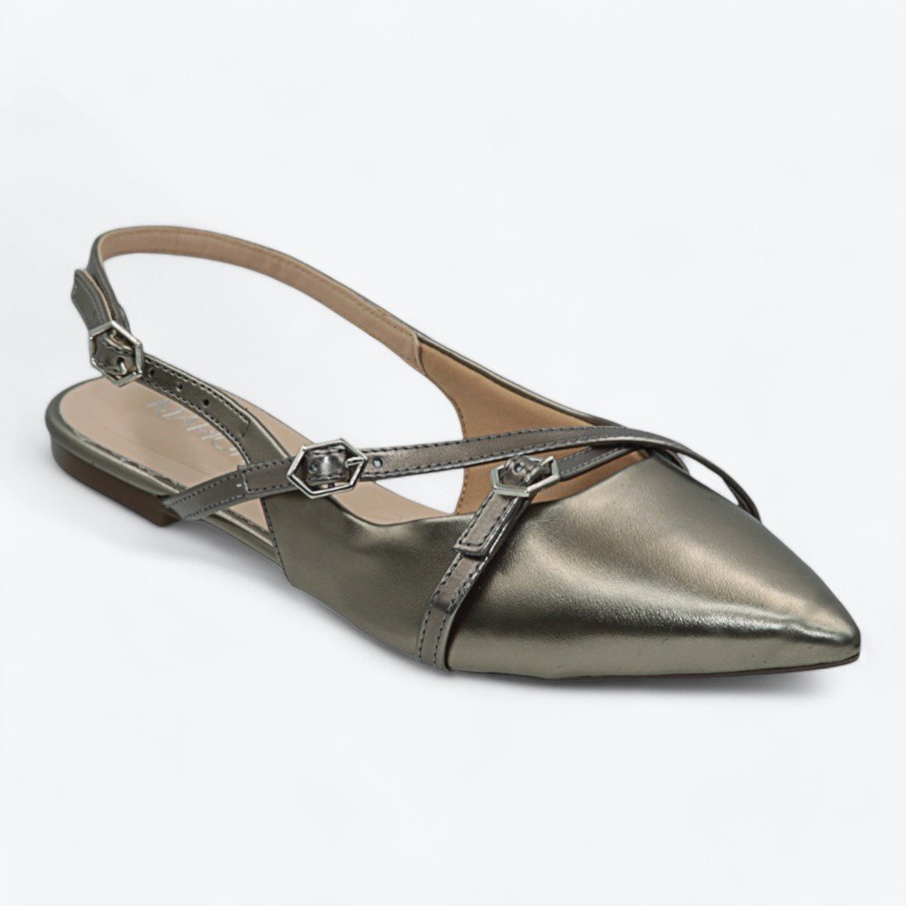 Sapatilha Mariotta Slingback Feminina 1351404-01 Prata Velho 2
