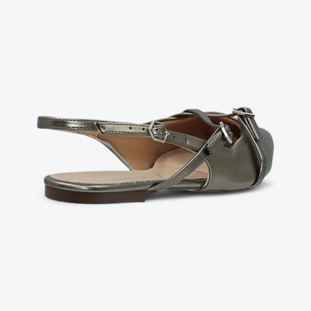 Sapatilha Mariotta Slingback Feminina 1351404-01 Prata Velho 5