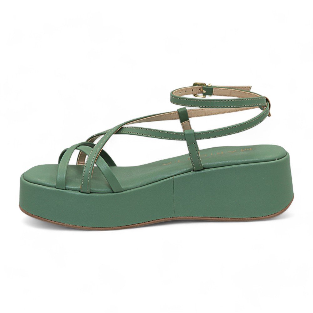 Sandália Mariotta Anabela Feminina 2054502-01 Verde 4