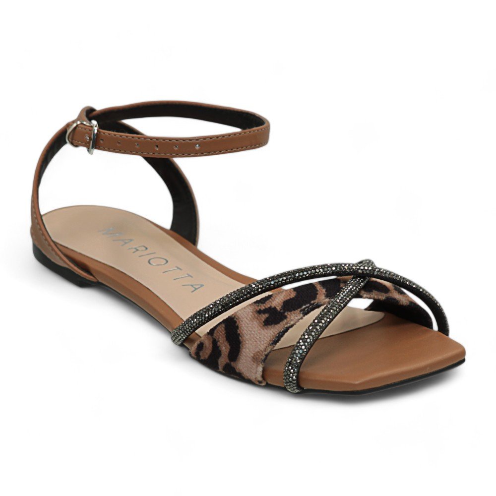 Sandália Mariotta Rasteira Feminina 1923081-01 Animal Print 2