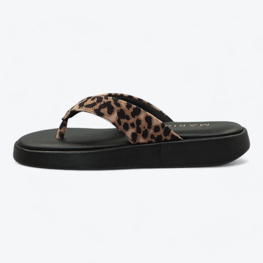 Chinelo Mariotta Flatform Feminino 2021504-05 Preto/Onça 4