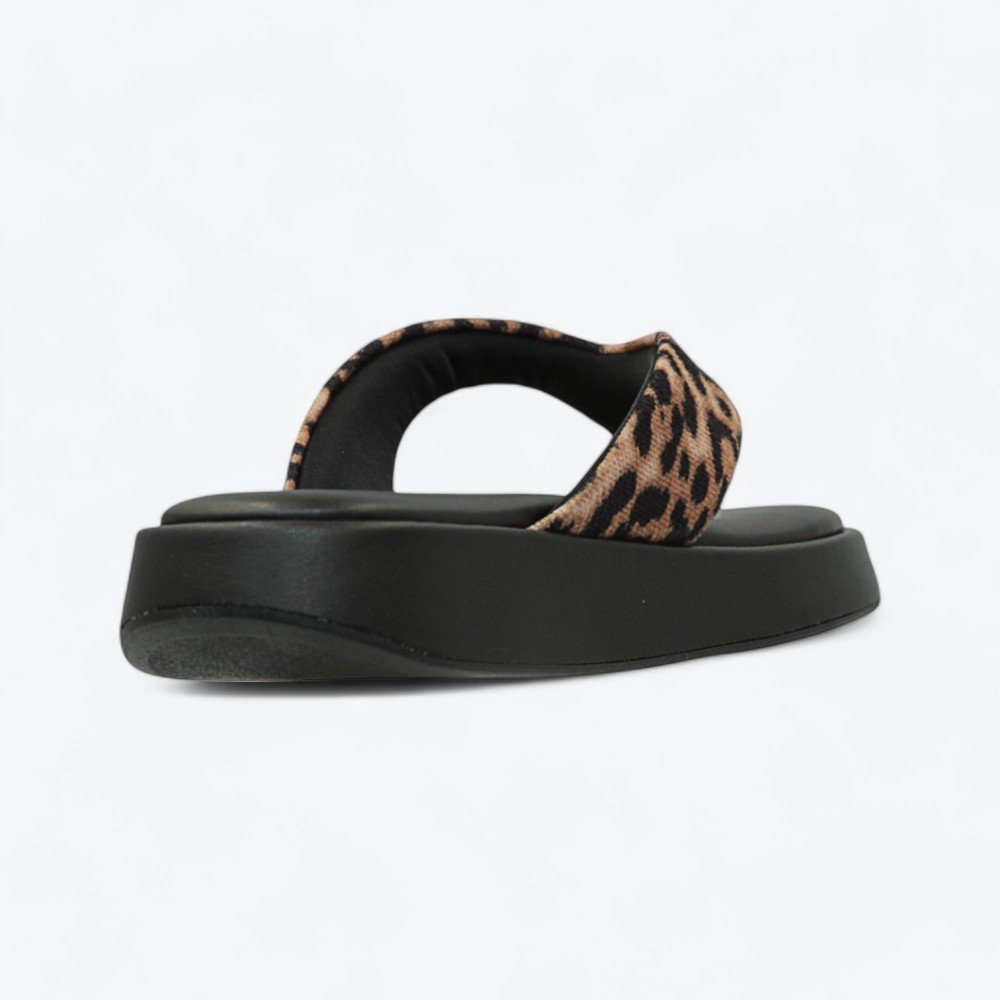 Chinelo Mariotta Flatform Feminino 2021504-05 Preto/Onça 5