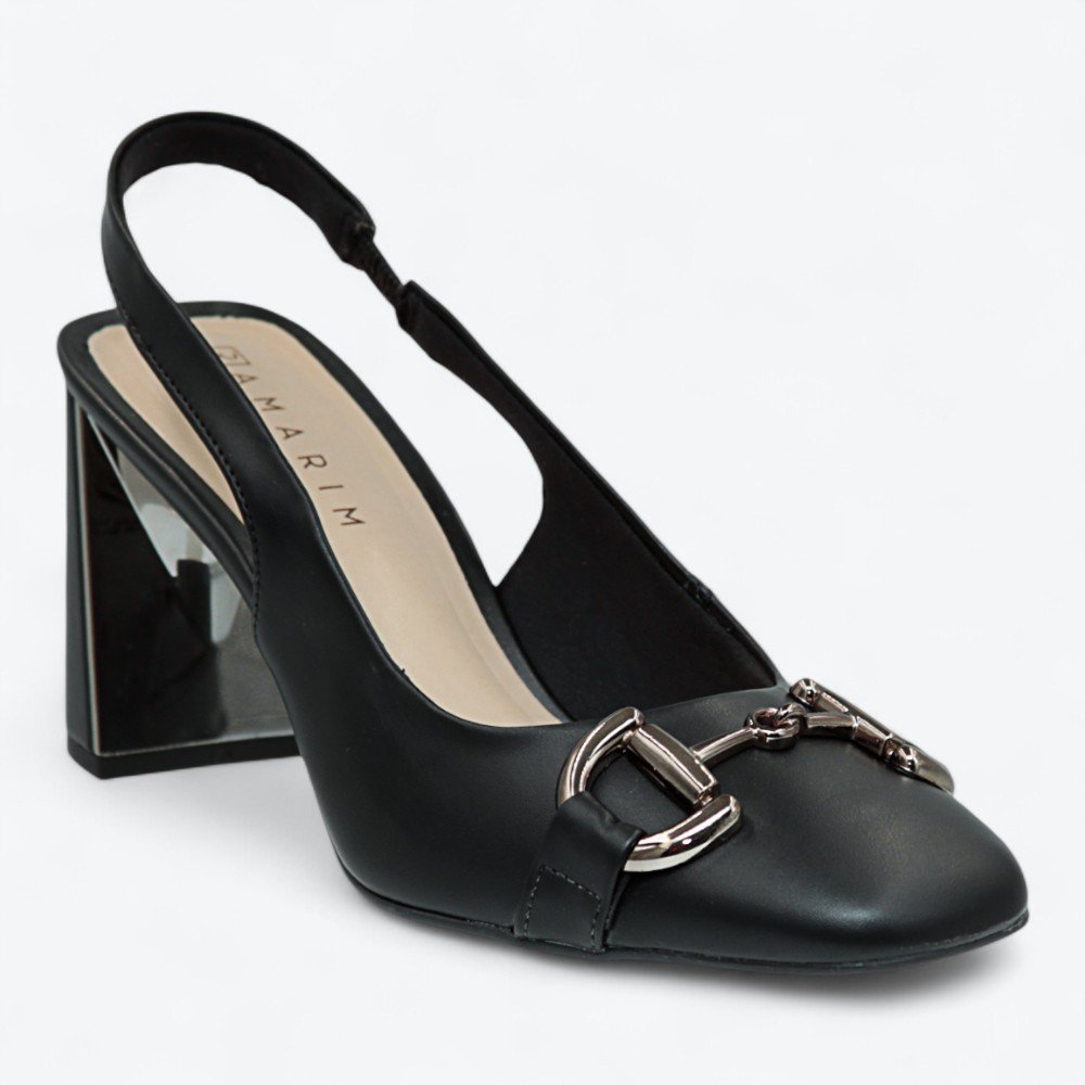 Sapato Ramarim Slingback Salto Alto Feminino 2518102 Preto 3