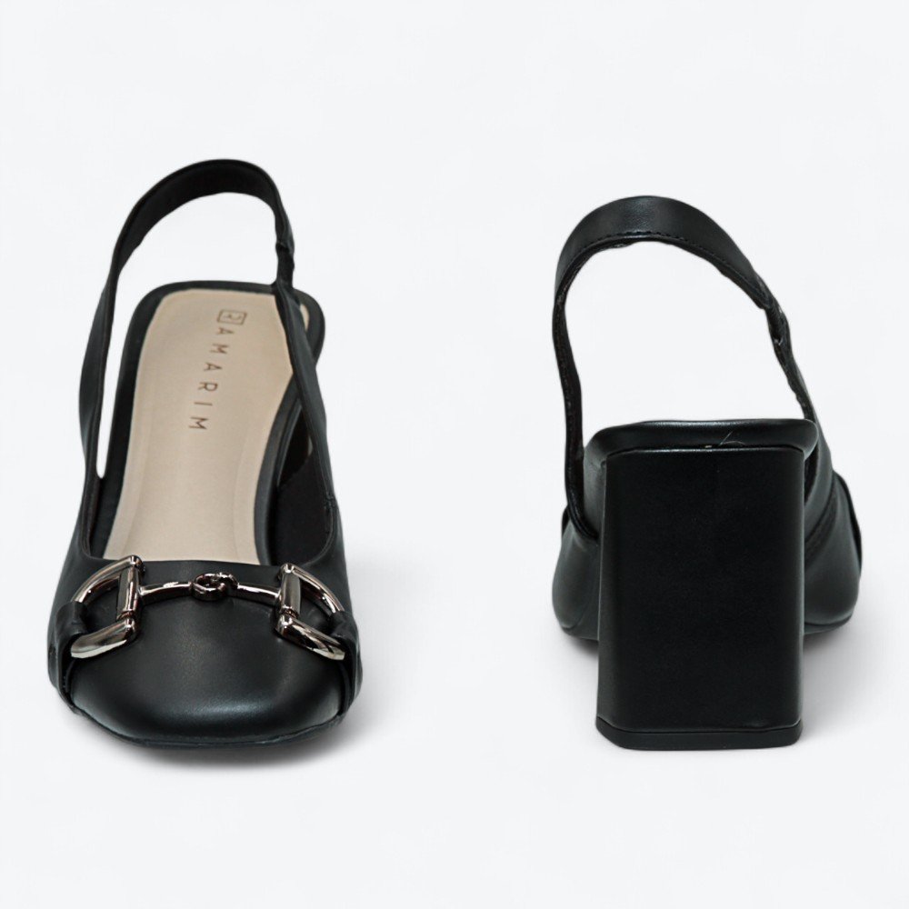 Sapato Ramarim Slingback Salto Alto Feminino 2518102 Preto 6