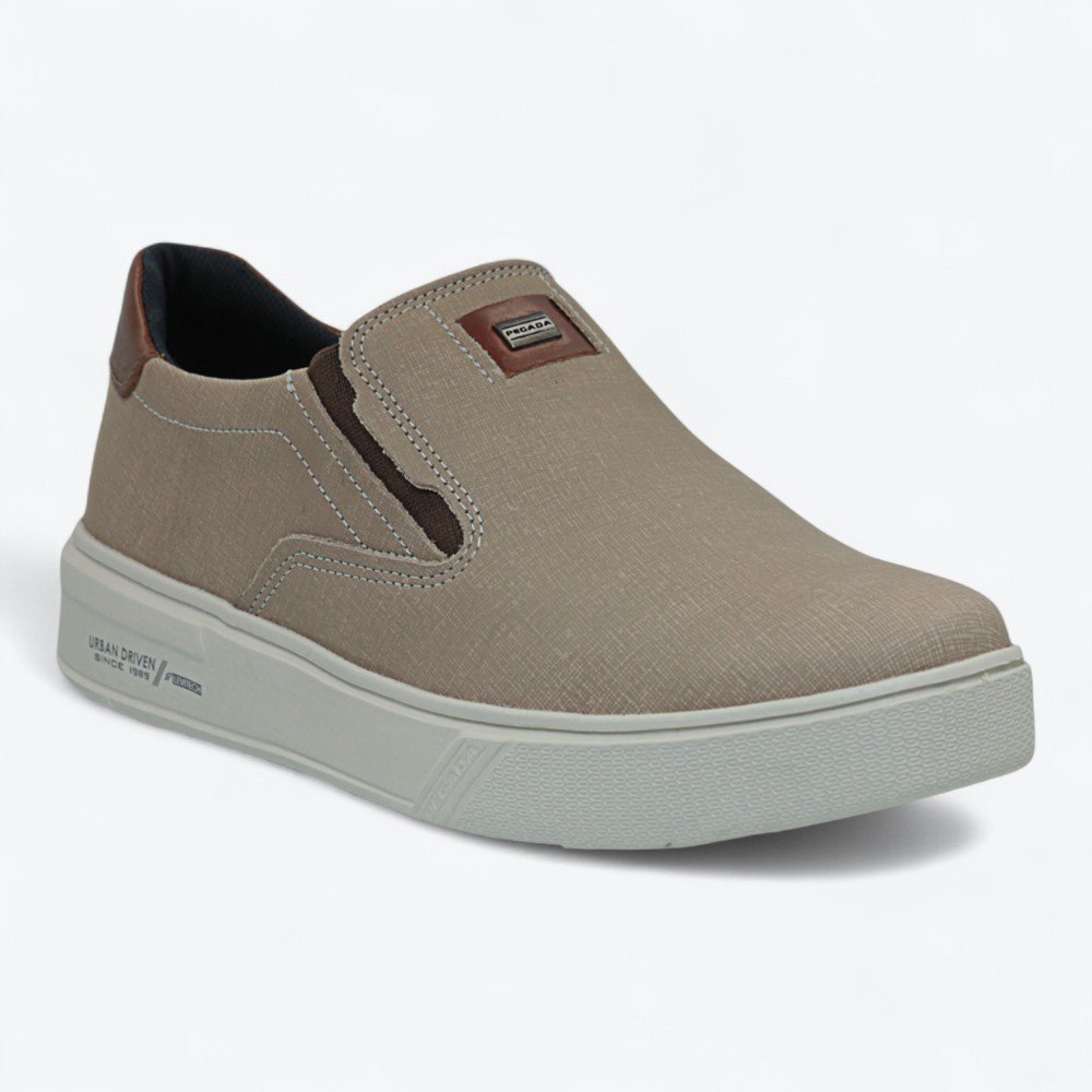 Sapatênis Pegada Slip On em Couro Masculino 11190805 Areia 2