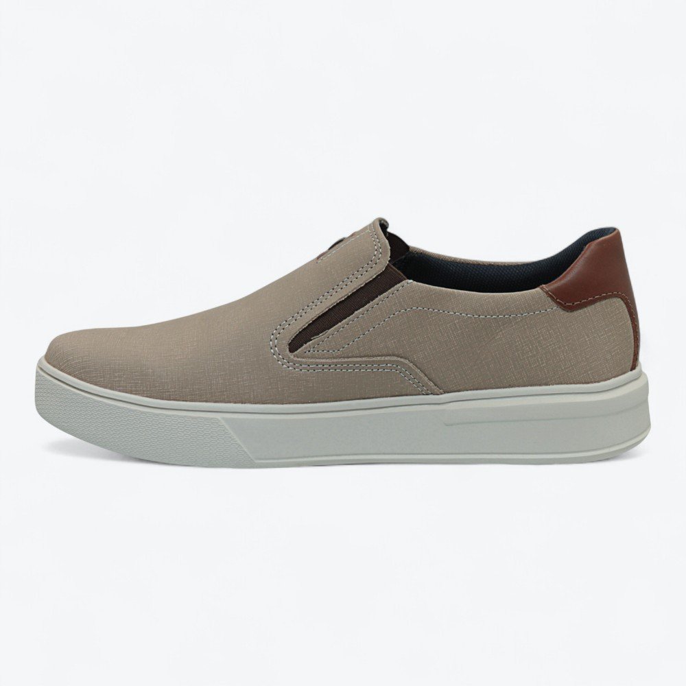 Sapatênis Pegada Slip On em Couro Masculino 11190805 Areia 4