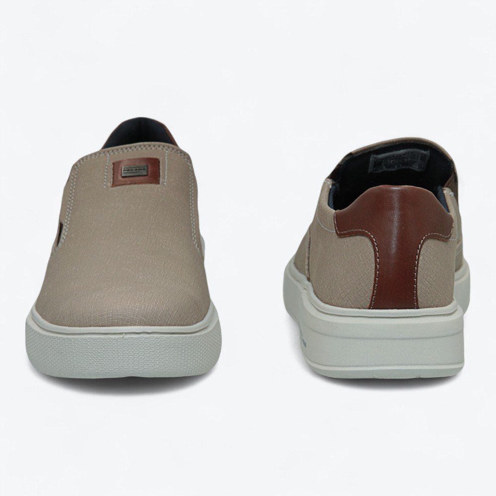 Sapatênis Pegada Slip On em Couro Masculino 11190805 Areia 5