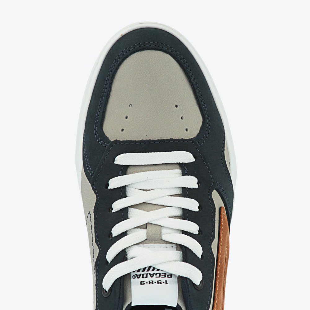 Tênis Pegada Casual em Couro Masculino 11195109 Azul Marinho/Cinza 3