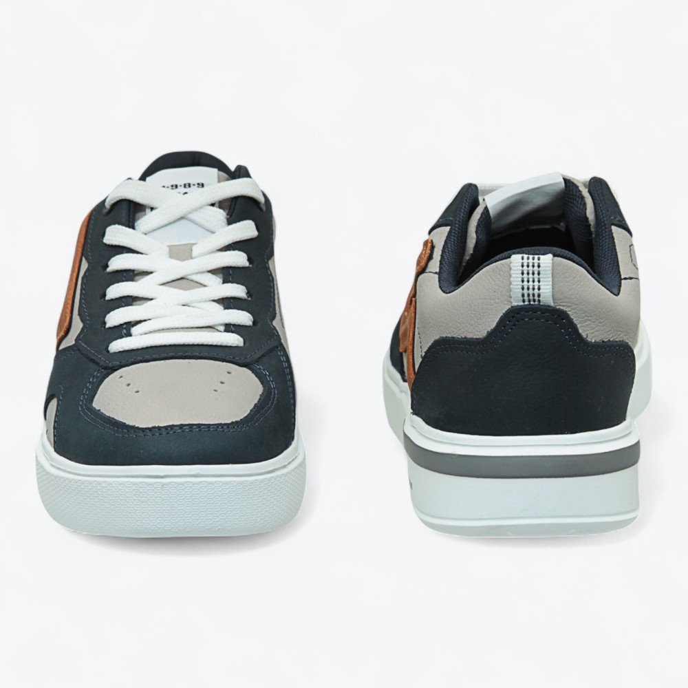 Tênis Pegada Casual em Couro Masculino 11195109 Azul Marinho/Cinza 5