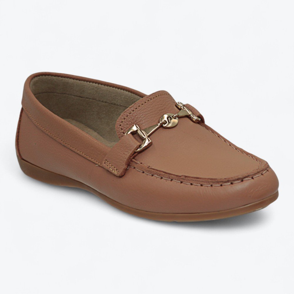 Mocassim Pegada em Couro Feminino 249007 Caramelo 2