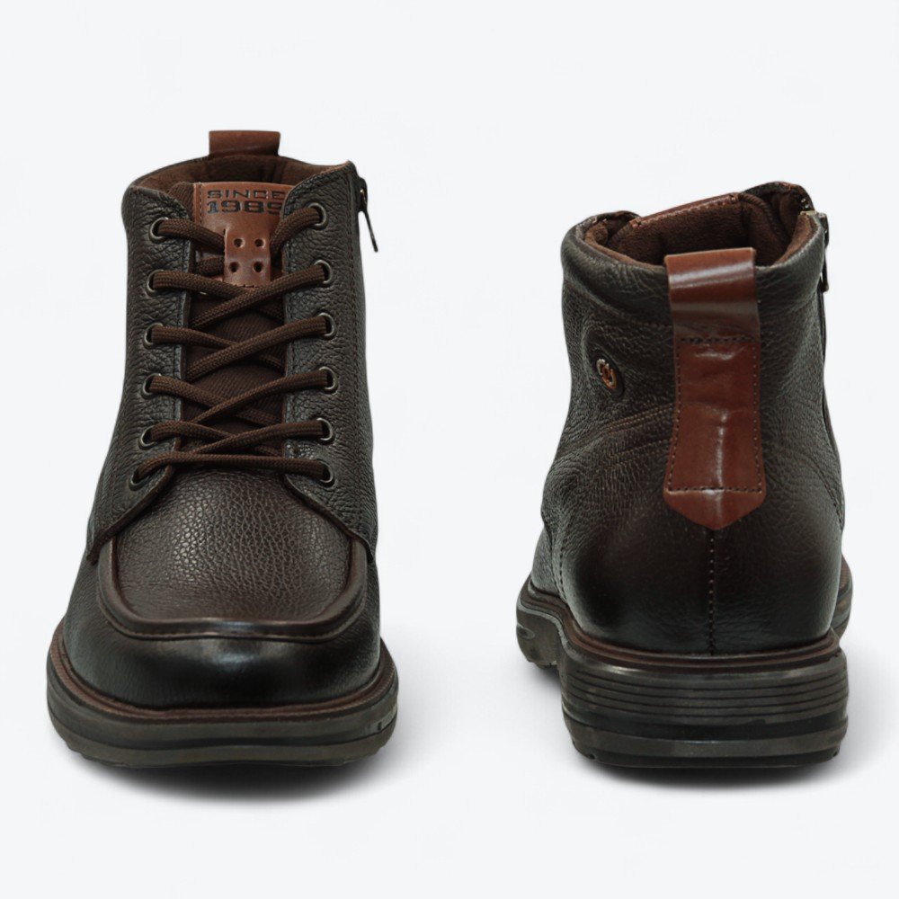 Bota Pegada em Couro Masculina 18180302 Marrom Escuro 5