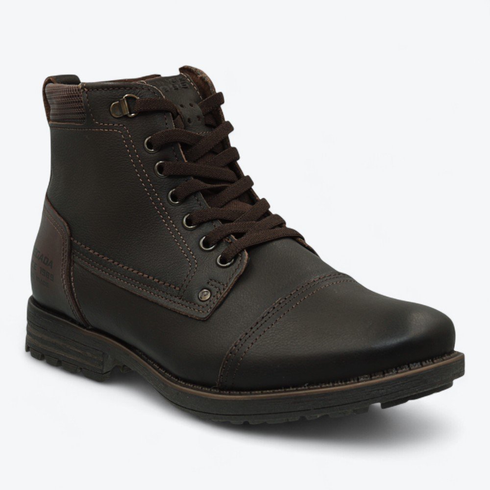 Bota Pegada em Couro Masculina 18075004 Marrom Escuro 2