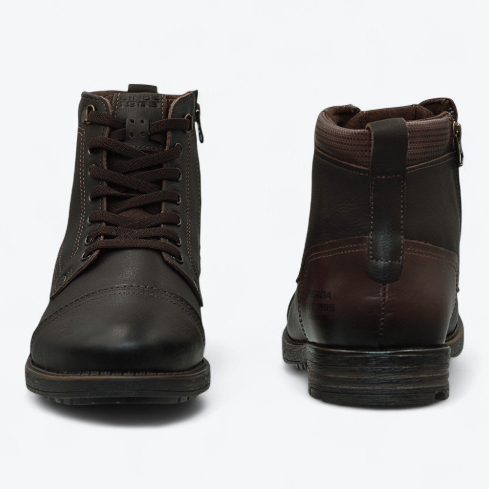 Bota Pegada em Couro Masculina 18075004 Marrom Escuro 5