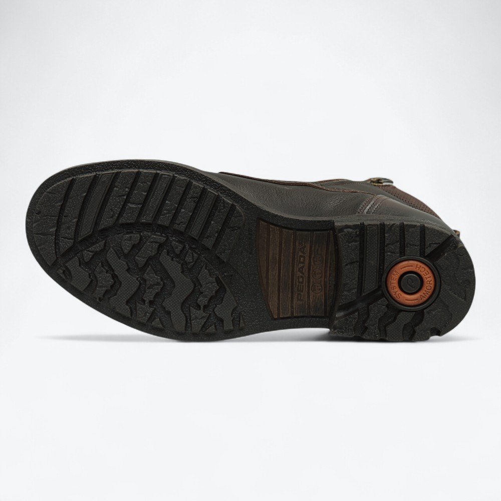 Bota Pegada em Couro Masculina 18075004 Marrom Escuro 6