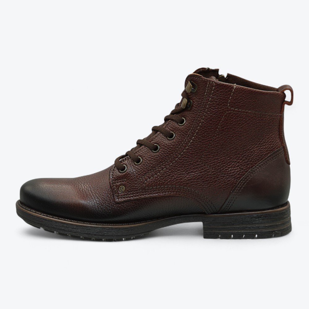 Bota Pegada em Couro Masculina 18074512 Marrom 4
