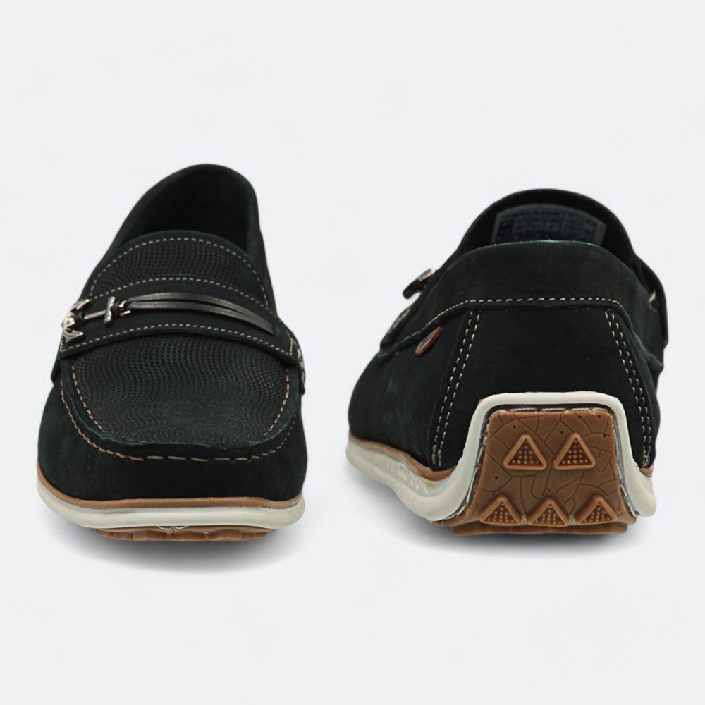 Mocassim Pegada Driver em Couro Masculino 14200705 Azul Marinho 5