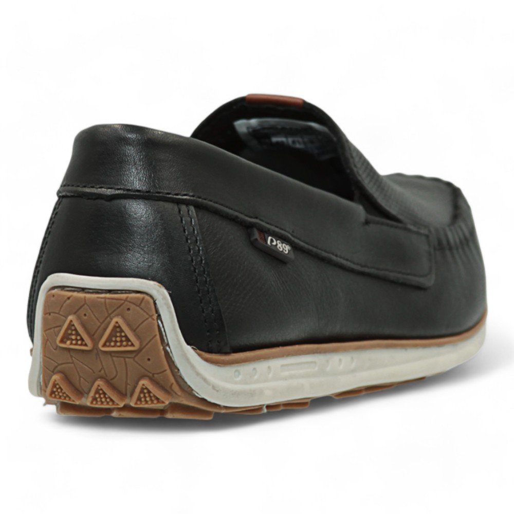 Mocassim Pegada Driver em Couro Masculino 14200202 Preto 5