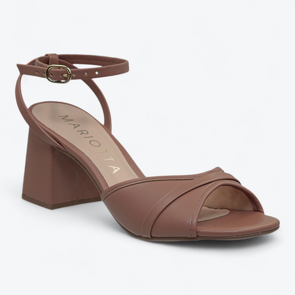 Sandália Mariotta Salto Bloco Feminina 2074506-01 Marrom 2