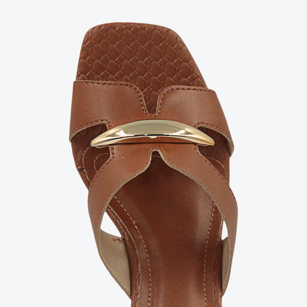 Tamanco Ramarim Salto Bloco Feminino 2539201-01 Caramelo 4