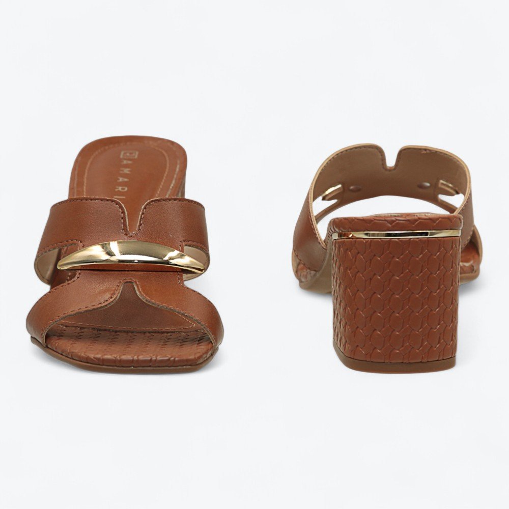 Tamanco Ramarim Salto Bloco Feminino 2539201-01 Caramelo 6