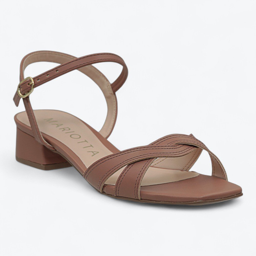 Sandália Mariotta Salto Bloco Feminina 2047053-01 Marrom 2