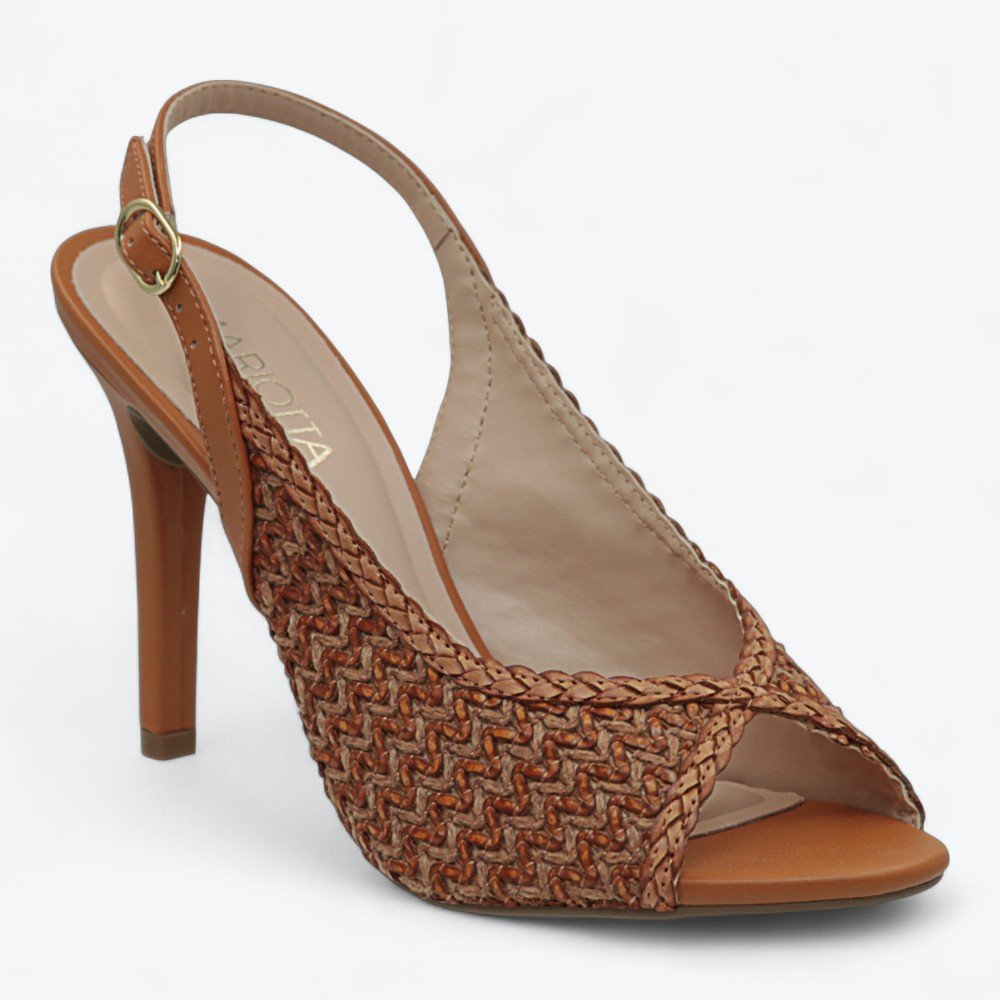 Sandália Mariotta Pee Toe Salto Alto Feminina 1353137-02 Marrom 2