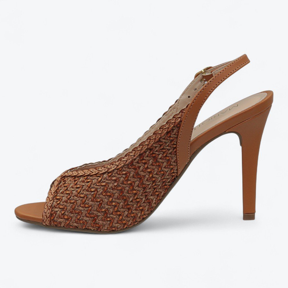 Sandália Mariotta Pee Toe Salto Alto Feminina 1353137-02 Marrom 4