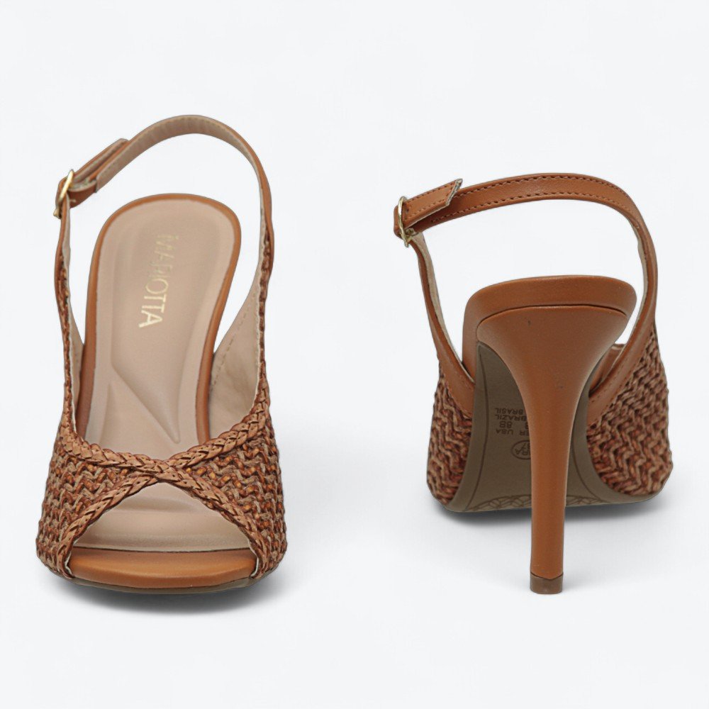 Sandália Mariotta Pee Toe Salto Alto Feminina 1353137-02 Marrom 5