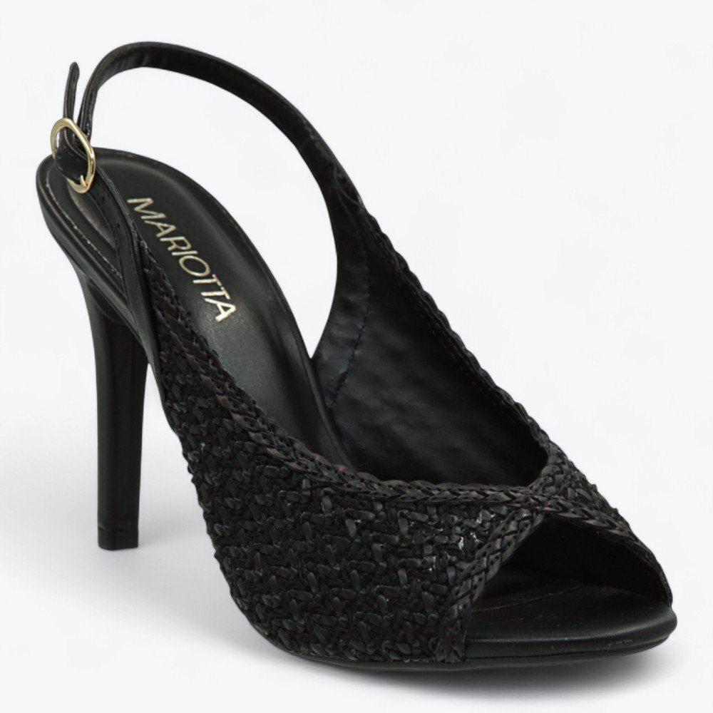 Sandália Mariotta Peep Toe Salto Alto Feminina 1353137-01 Preto 2