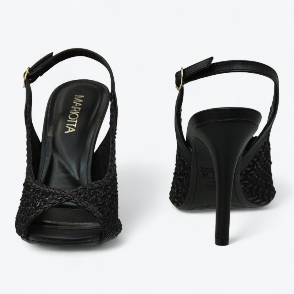 Sandália Mariotta Peep Toe Salto Alto Feminina 1353137-01 Preto 5