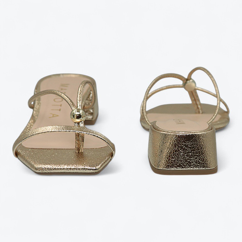 Tamanco Mariotta Metalizado Salto Baixo Feminino 2041501-01 Dourado 5