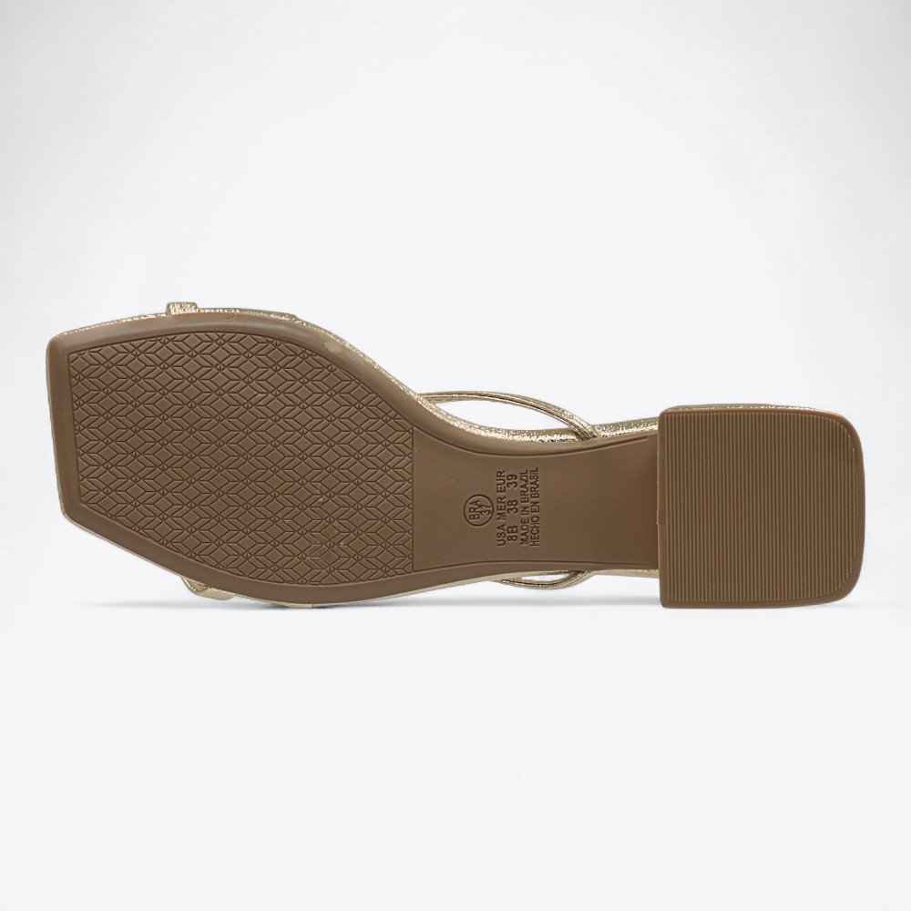 Tamanco Mariotta Metalizado Salto Baixo Feminino 2041501-01 Dourado 6