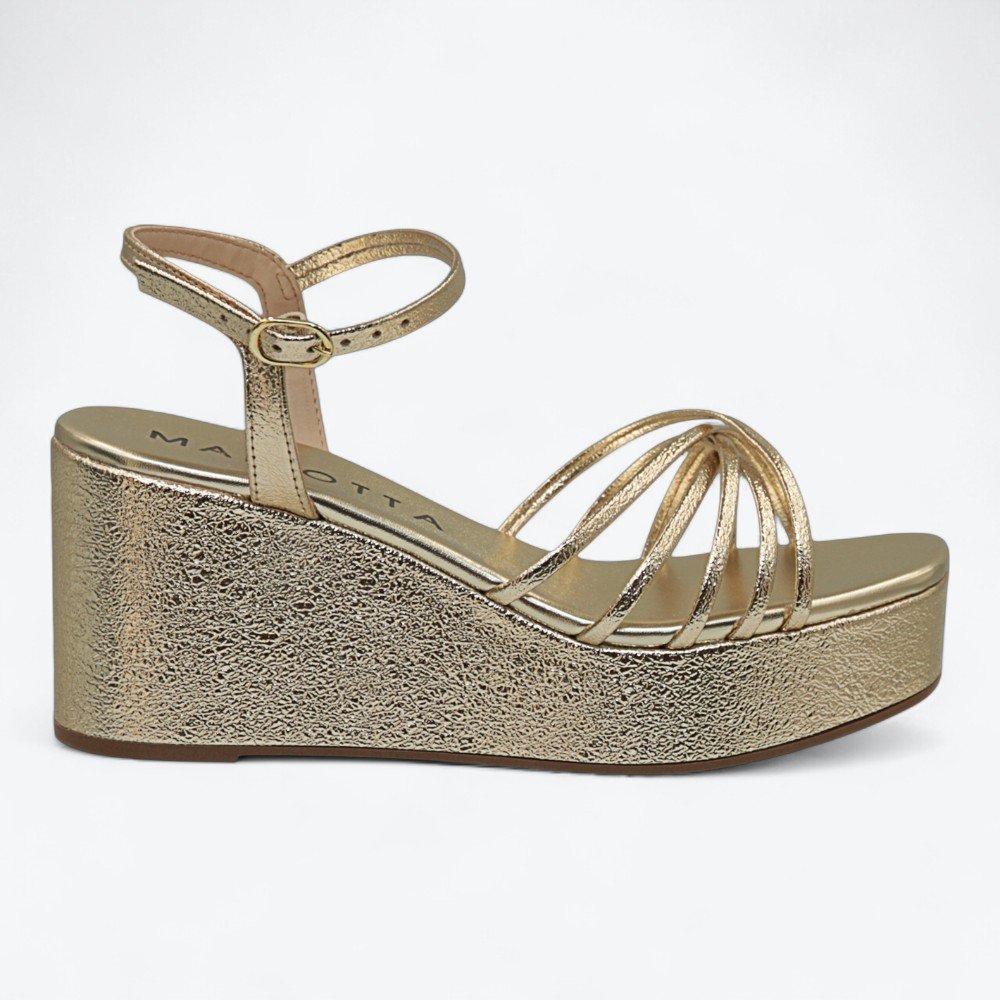 Sandália Mariotta Anabela Metalizada Feminina 2031603-01