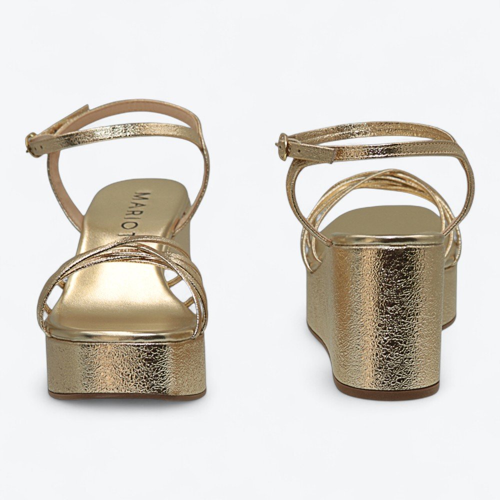 Sandália Mariotta Anabela Metalizada Feminina 2031603-01 Dourado 5