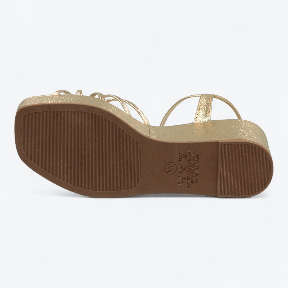 Sandália Mariotta Anabela Metalizada Feminina 2031603-01 Dourado 6