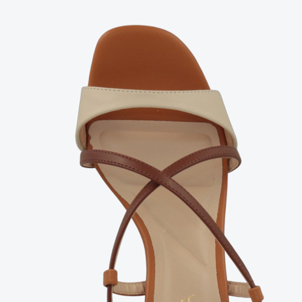 Sandália Mariotta Salto Bloco Feminina 2022131-01 Marrom/Bege 3