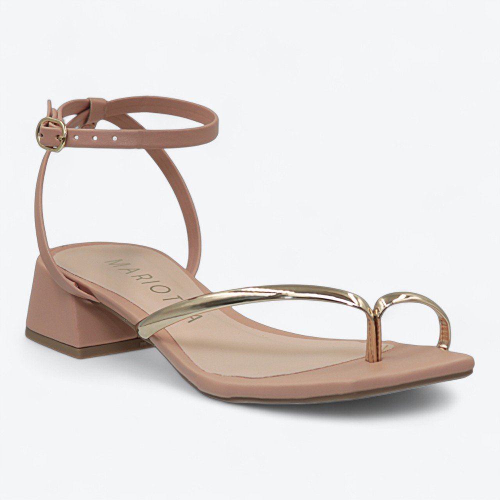 Sandália Mariotta Salto Bloco Feminina 2041503-02 Nude 2