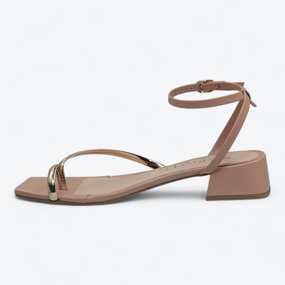 Sandália Mariotta Salto Bloco Feminina 2041503-02 Nude 4