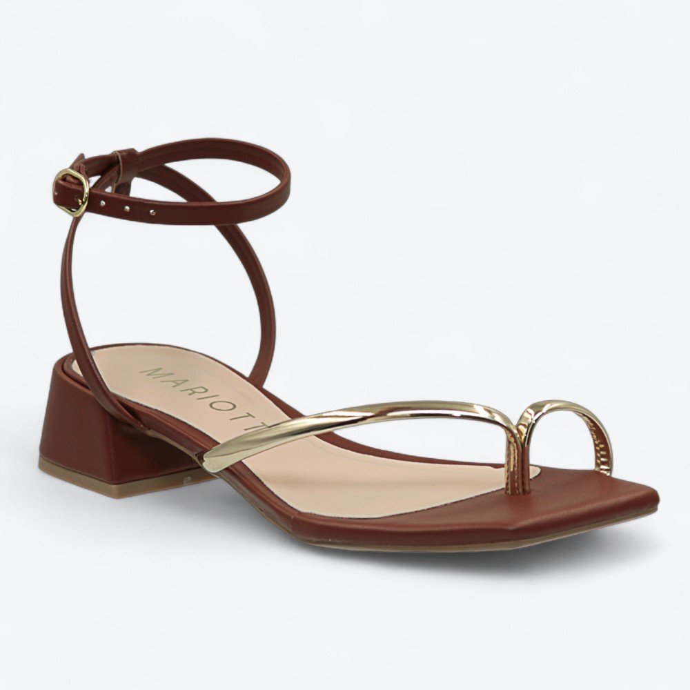 Sandália Mariotta Salto Bloco Feminina 2041503-01 Marrom 2