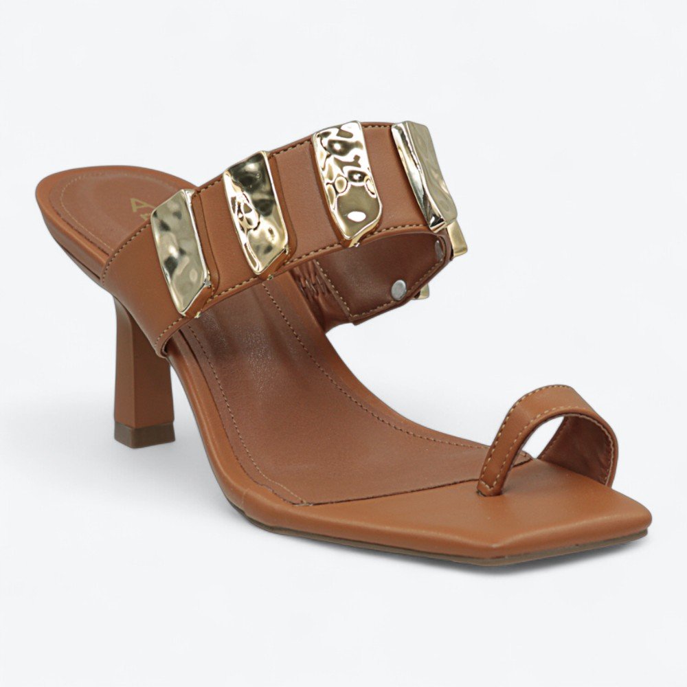 Tamanco Adora Salto Médio Feminino 1887603-01 Marrom 2