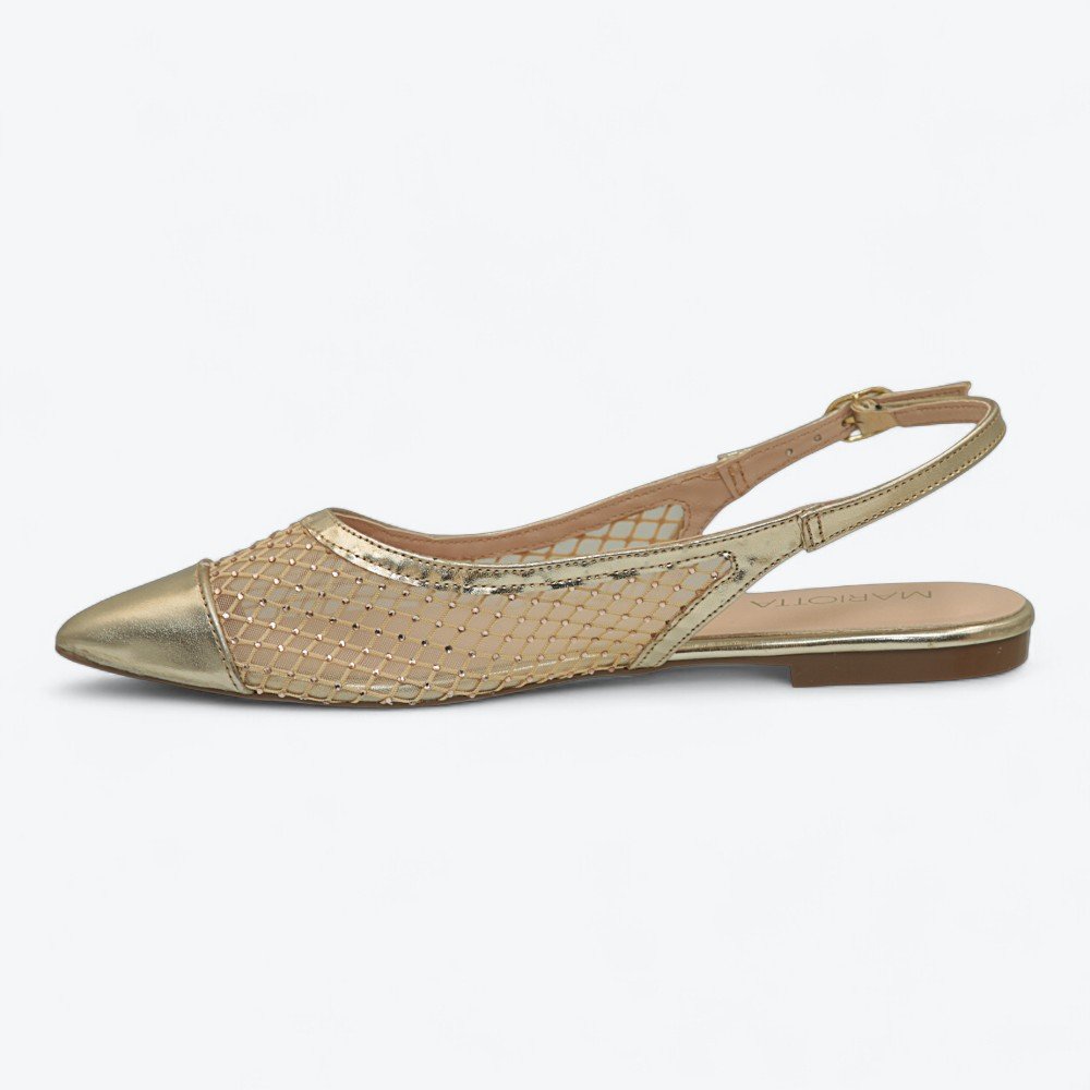 Sapatilha Mariotta Slingback Feminina 1351431-01 Dourado 4
