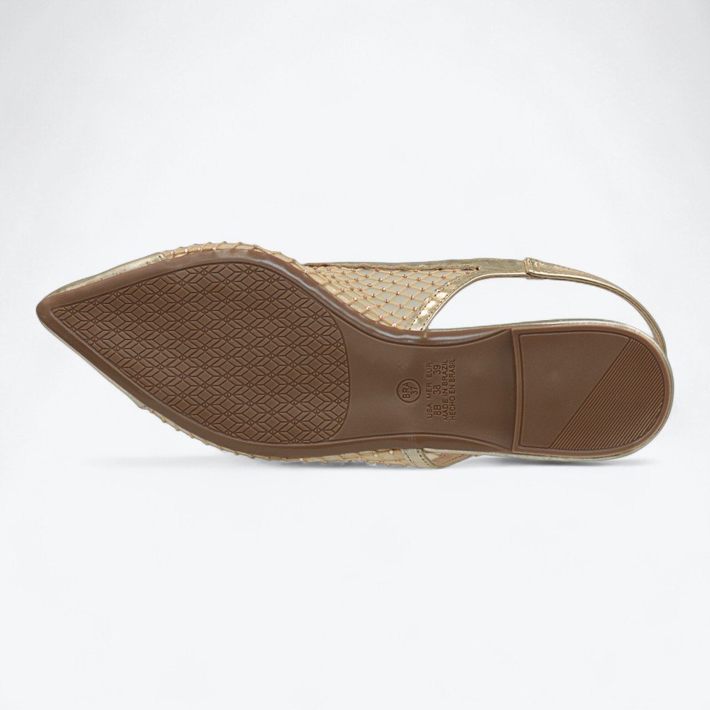 Sapatilha Mariotta Slingback Feminina 1351431-01 Dourado 6