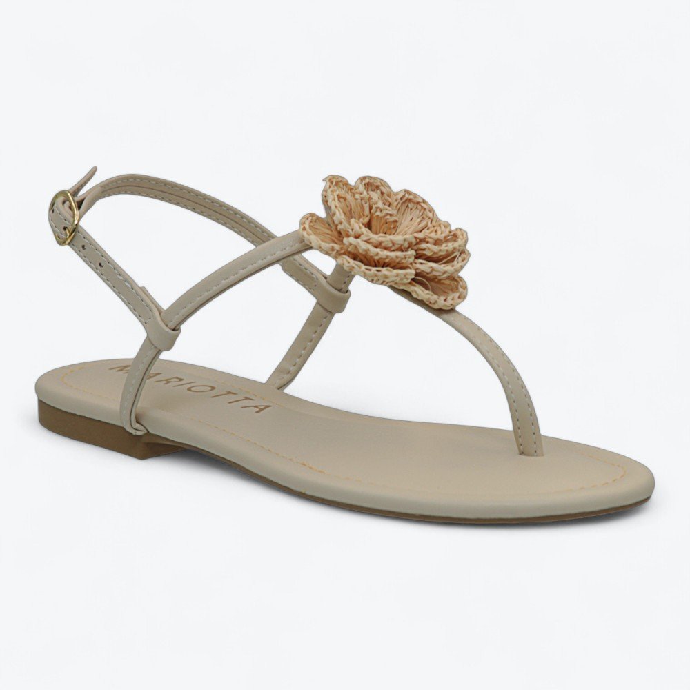 Sandália Mariotta Rasteira Feminina 2021041-01 Bege 3