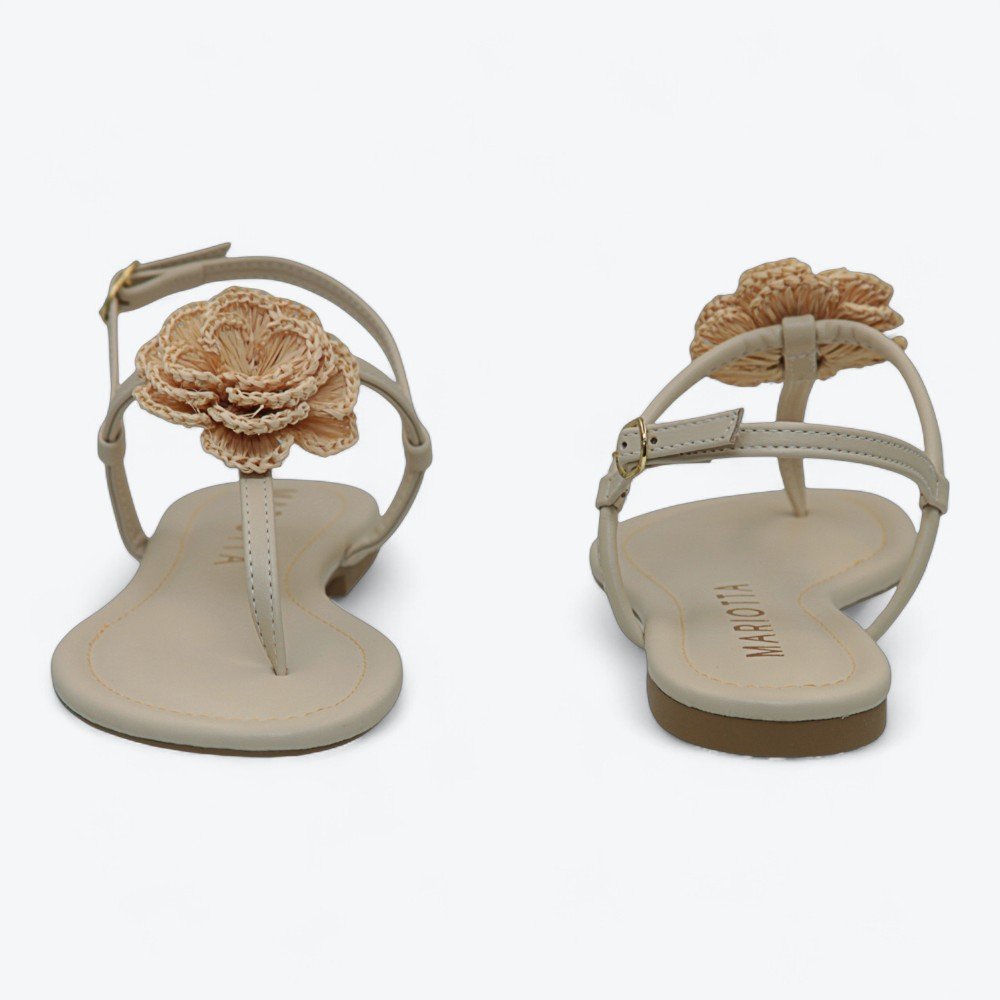 Sandália Mariotta Rasteira Feminina 2021041-01 Bege 6