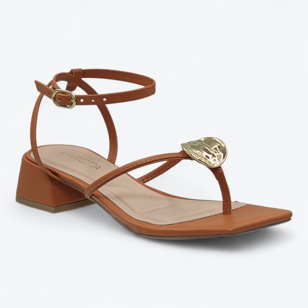 Sandália Mariotta Salto Baixo Feminina 2041609-01 Marrom 2