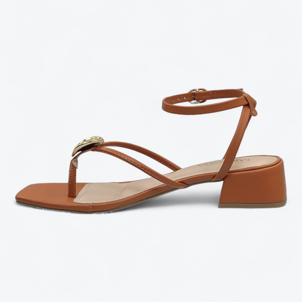 Sandália Mariotta Salto Baixo Feminina 2041609-01 Marrom 4