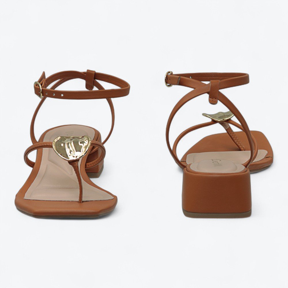 Sandália Mariotta Salto Baixo Feminina 2041609-01 Marrom 5