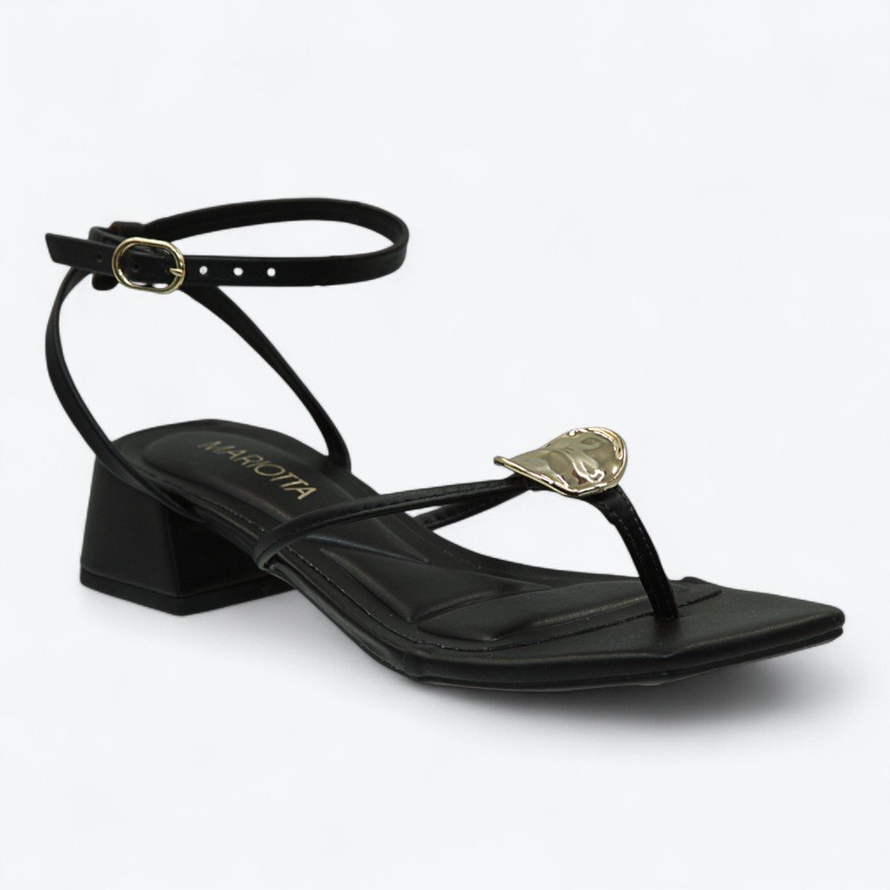 Sandália Mariotta Salto Baixo Feminina 2041609-02 Preto 2