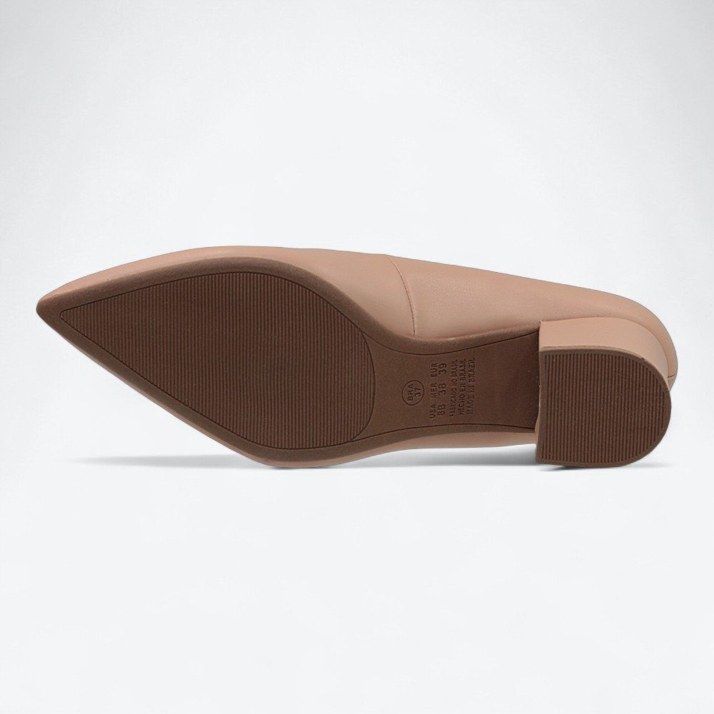 Scarpin Mariotta Salto Bloco Feminino 2066201-02 Nude 6